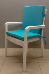 Mi̇rzade 4 Adet Eli̇t Yüksek Arkali Mi̇nder Duck Bezi̇-Turkuaz | 4’lü Elit Yüksek Arkalı Sandalye Minderi – Duck Bezi, Fermuarlı thumbnail 3