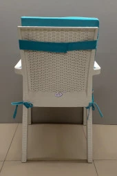 Mi̇rzade 4 Adet Eli̇t Yüksek Arkali Mi̇nder Duck Bezi̇-Turkuaz | 4’lü Elit Yüksek Arkalı Sandalye Minderi – Duck Bezi, Fermuarlı thumbnail 5