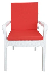 Mi̇rzade 6 Adet Eli̇t Yüksek Arkali Mi̇nder Duck Bezi̇-Kirmizi | 6’lı Elit Yüksek Arkalı Sandalye Minderi – Duck Bezi, Fermuarlı thumbnail 1