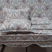 MİRZADE ELİT SALINCAK MİNDERİ TAÇ SU İTİCİ KUMAŞ GRİ SÜNGER FERMUARLI KOMPLE SET-32279-02 - 2