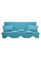 MİRZADE ELİT SALINCAK MİNDERİ PAMUKLU PANAMA KUMAŞ 10 CM GRİ SÜNGER 3 KİŞİLİK TAM TAKIM-YEŞİL thumbnail 1