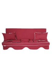 MİRZADE ELİT SALINCAK MİNDERİ SU İTİCİ KUMAŞ GRİ SÜNGER FERMUARLI SET-bordo drk 7154 thumbnail 1