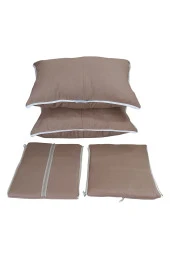 MİRZADE ELİT SALINCAK MİNDERİ SU İTİCİ KUMAŞ GRİ SÜNGER FERMUARLI SET-sütlü kahve drk 7444 thumbnail 4