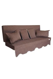 MİRZADE SAFİR KETEN KUMAŞ TENTESİZ 28 DNS SÜNGER  SALINCAK MİNDERİ-safir kahve thumbnail 2