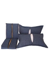 MİRZADE SAFİR KETEN KUMAŞ TENTESİZ 28 DNS SÜNGER  SALINCAK MİNDERİ-safir gece mavisi thumbnail 6