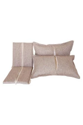 MİRZADE SAFİR KETEN KUMAŞ TENTESİZ 28 DNS SÜNGER  SALINCAK MİNDERİ-safir kırçıllı bej thumbnail 6