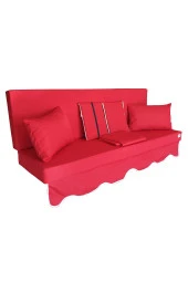 MİRZADE AQUA SALINCAK MİNDERİ SU GEÇİRMEZ KUMAŞ GRİ SÜNGER FERMUARLI SET-salıncak kırmızı thumbnail 2