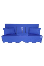 MİRZADE AQUA SALINCAK MİNDERİ SU GEÇİRMEZ KUMAŞ GRİ SÜNGER FERMUARLI SET-salıncak saks mavi thumbnail 1