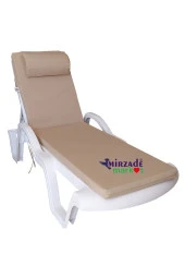 Mi̇rzade Şezlong Mi̇nderi̇ Lüks Su Geçi̇rmez Kumaş Yastikli Gri̇ Süngerli̇ Fermuarli-A. Bej | Yastıklı Lüks Şezlong Minderi – 5 cm Sünger thumbnail 1