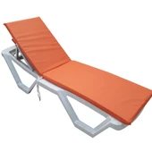 Mi̇rzade Şezlong Mi̇nderi̇ Lüks Su Geçi̇rmez Kumaş Yastikli Gri̇ Süngerli̇ Fermuarli-Turuncu | Yastıklı Lüks Şezlong Minderi – 5 cm Sünger thumbnail 1