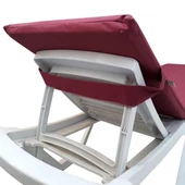 Mi̇rzade Şezlong Mi̇nderi̇ Lüks Su Geçi̇rmez Kumaş Yastikli Gri̇ Süngerli̇ Fermuarli-Bordo | Yastıklı Lüks Şezlong Minderi – 5 cm Sünger thumbnail 2