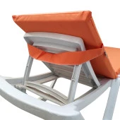 Mi̇rzade Şezlong Mi̇nderi̇ Lüks Su Geçi̇rmez Kumaş Yastikli Gri̇ Süngerli̇ Fermuarli-Turuncu | Yastıklı Lüks Şezlong Minderi – 5 cm Sünger thumbnail 2