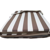 Mi̇rzade Şezlong Mi̇nderi̇ Lüks Su Geçi̇rmez Kumaş Yastikli Gri̇ Süngerli̇ Fermuarli-Kahve/Krem | Yastıklı Lüks Şezlong Minderi – 5 cm Sünger thumbnail 4