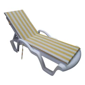 Mi̇rzade Şezlong Mi̇nderi̇ Lüks Su Geçi̇rmez Kumaş Yastikli Gri̇ Süngerli̇ Fermuarli-Sari Krem | Yastıklı Lüks Şezlong Minderi – 5 cm Sünger - 4