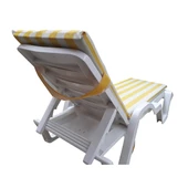 Mi̇rzade Şezlong Mi̇nderi̇ Lüks Su Geçi̇rmez Kumaş Yastikli Gri̇ Süngerli̇ Fermuarli-Sari Krem | Yastıklı Lüks Şezlong Minderi – 5 cm Sünger - 2