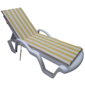 Mi̇rzade Şezlong Mi̇nderi̇ Lüks Su Geçi̇rmez Kumaş Yastikli Gri̇ Süngerli̇ Fermuarli-Sari Krem | Yastıklı Lüks Şezlong Minderi – 5 cm Sünger - 1