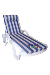 Mi̇rzade Şezlong Mi̇nderi̇ Lüks Su Geçi̇rmez Kumaş Yastikli Gri̇ Süngerli̇ Fermuarli-Mavi̇ Krem | Yastıklı Lüks Şezlong Minderi – 5 cm Sünger thumbnail 1