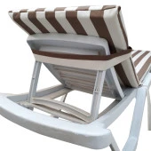 Mi̇rzade Şezlong Mi̇nderi̇ Lüks Su Geçi̇rmez Kumaş Yastikli Gri̇ Süngerli̇ Fermuarli-Kahve/Krem | Yastıklı Lüks Şezlong Minderi – 5 cm Sünger thumbnail 2