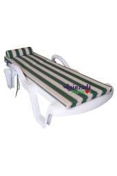 Mi̇rzade Şezlong Mi̇nderi̇ Lüks Su Geçi̇rmez Kumaş Yastikli Gri̇ Süngerli̇ Fermuarli-Yeşi̇l Krem | Yastıklı Lüks Şezlong Minderi – 5 cm Sünger - 3