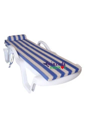 Mi̇rzade Şezlong Mi̇nderi̇ Lüks Su Geçi̇rmez Kumaş Yastikli Gri̇ Süngerli̇ Fermuarli-Mavi̇ Krem | Yastıklı Lüks Şezlong Minderi – 5 cm Sünger thumbnail 3