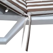 Mi̇rzade Şezlong Mi̇nderi̇ Lüks Su Geçi̇rmez Kumaş Yastikli Gri̇ Süngerli̇ Fermuarli-Kahve/Krem | Yastıklı Lüks Şezlong Minderi – 5 cm Sünger thumbnail 3