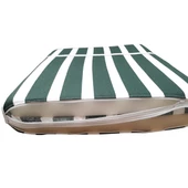 Şezlong Mi̇nderi̇ Medi̇an Pam./Pol. Kumaş Fermuarli-Yeşi̇l/Beyaz | Su Geçirmez Şezlong Minderi – 5 cm Sünger thumbnail 3