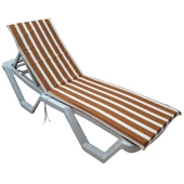 Şezlong Mi̇nderi̇ Medi̇an Pam./Pol. Kumaş Fermuarli-Kahve/Beyaz | Su Geçirmez Şezlong Minderi – 5 cm Sünger thumbnail 1