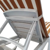 Şezlong Mi̇nderi̇ Medi̇an Pam./Pol. Kumaş Fermuarli-Kahve/Beyaz | Su Geçirmez Şezlong Minderi – 5 cm Sünger thumbnail 3