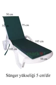 Mi̇rzade Şezlong Mi̇nderi̇ Standart Su Geçi̇rmez Malzeme-Koyu Yeşi̇l | Su Geçirmez Şezlong Minderi – 5 cm Sünger thumbnail 4