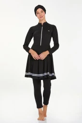 Adasea 4545 Mark  Siyah Tam Boy Tasarım Tesettür Mayo thumbnail 5