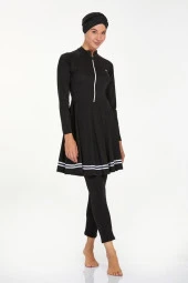 Adasea 4545 Mark  Siyah Tam Boy Tasarım Tesettür Mayo thumbnail 6