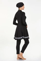 Adasea 4545 Mark  Siyah Tam Boy Tasarım Tesettür Mayo thumbnail 7