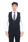Cengiz İnler Sivri Yaka Kruvaze Yelekli Erkek Takım Elbise - 1