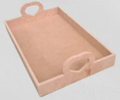 Hobi ERC 90367 MODEL Tepsi Kalp Kulplu Ahşap MDF HAM El Yapım - 2