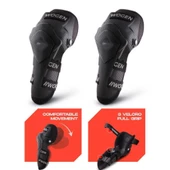 Wogen Mafsallı Karbon Desen Bisiklet Motosiklet Dizlik Darbelere Karşı Dayanıklı Koruma Su Geçirmez Siyah - 1