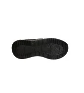 YAZKIŞ Kadın Siyah Streç Kumaş Üzeri Taşlı 4cm Kalın Comfort Taban Kenarları Platın Spor Ayakkabı thumbnail 4