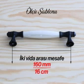 Gerçek Sedef Kulpu Siyah160 Mm Mobilya Çekmece Dolap Mutfak Kapak Kulbu Kulpları Kulpu Dolabı - 5