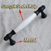 Gerçek Sedef Kulpu Siyah160 Mm Mobilya Çekmece Dolap Mutfak Kulpları Kulbu Kulpları Dolabı Kulpu thumbnail 2