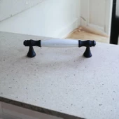 Gerçek Sedef Kulpu Siyah160 Mm Mobilya Çekmece Dolap Mutfak Kulpları Kulbu Kulpları Dolabı Kulpu thumbnail 3