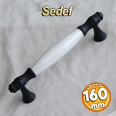 Gerçek Sedef Kulpu Siyah160 Mm Mobilya Çekmece Dolap Mutfak Kulpları Kulbu Kulpları Dolabı Kulpu thumbnail 1