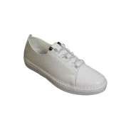 YAZKIŞ Kadın Siyah BEYAZ Cilt Lastik Bağcıkları Taş Detaylı Comfort Yumuşak Taban Babet Ayakkabı thumbnail 4