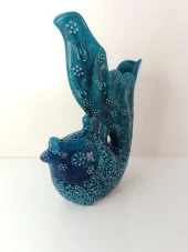 Vazo Balık Çiçek Biblo Çini Seramik El Sanat Ev Masa Süsü Dekoratif Obje - 3