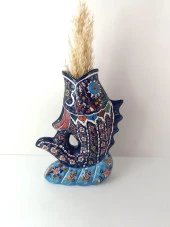 Vazo Balık Çiçek Biblo Çini Seramik El Sanat Ev Masa Süsü Dekoratif Obje - 1