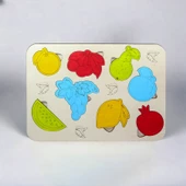 Ahşap 3 lu Eğitici Öğretici Set Yapboz Puzzle Bultak Çocuk Oyuncağı, Hayvan, Meyve, Deniz - 6