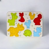 Ahşap 3 lu Eğitici Öğretici Set Yapboz Puzzle Bultak Çocuk Oyuncağı, Hayvan, Meyve, Deniz - 5