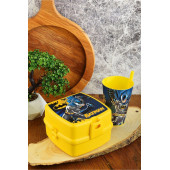 Batman İki Katlı Beslenme Kutusu+Pipetli Bardak 400 ml. - 1