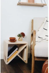 İdeal Mobilya Kahverengi Dekoratif Ahşap Komidin Dak0001 - 1