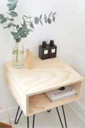 NUR AHŞAP Doğal Ahşap Komodin - 3