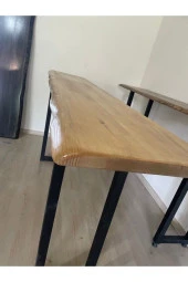 Asya Craft Asyacraft Doğal Ahşap Bar Masası - Rustik Bar Masası - 3