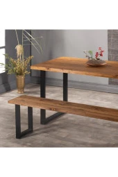 NUR AHŞAP Ağaç Yemek Masası Takımı Mutfak Masası Ahşap Masa Bank - 2